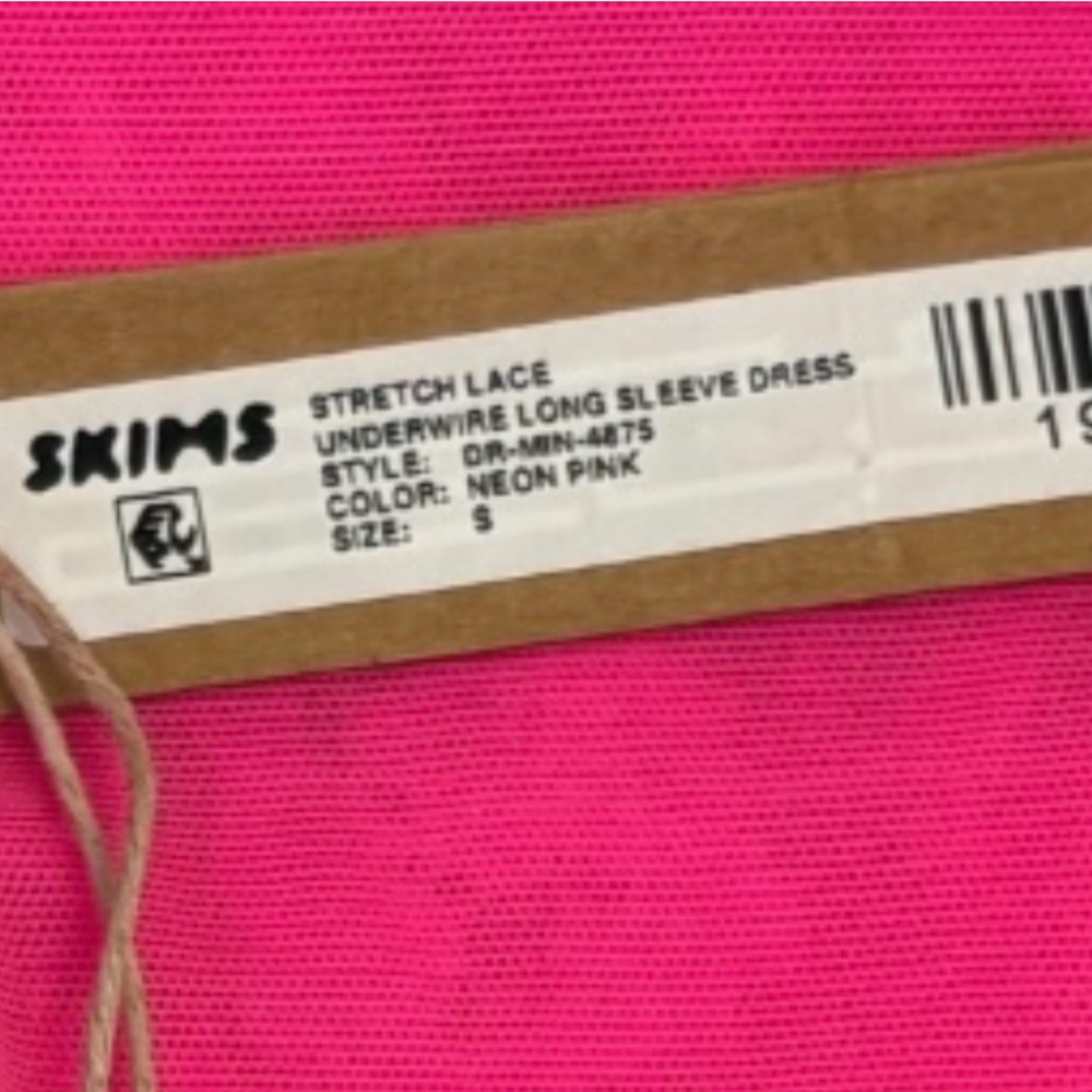 SKIMS Neon Pink Lace Dress - Picture 9 of 9